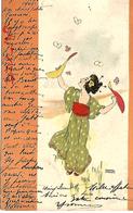 ILLUSTRATEUR   Raphaël KIRCHNER  Série  GEISHA   Art Nouveau Japon  Circulée En 1906 TRES BON ETAT - Kirchner, Raphael