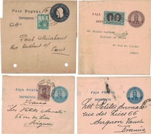 ARGENTINE - ENSEMBLE DE 6 BANDES DE JOURNAUX - CERTAINES AVEC COMPLEMENT D'AFFRANCHISSEMENT POUR LA FRANCE. - Storia Postale