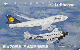 TC Japon / 110-011 - AVION - LUFTHANSA ** ONE PUNCH ** - Air Plane Japan Phonecard Airlines / GERMANY - FLUGZEUG - 2201 - Avions