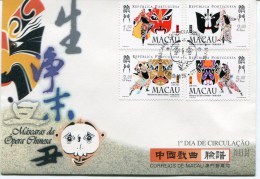 1 IER JOUR Masques Opera Chinois De 1998 - Cartas & Documentos