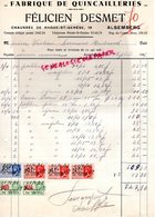 BELGIQUE- ALSEMBERG- RARE FACTURE FELICIEN DESMET-FABRIQUE QUINCAILLERIE -CHAUSSEE RHODE ST GENESE 19-  1936 - Petits Métiers