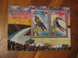 SANTA ISABEL Guinea Ecuatorial Cancel Air Mail Bloc SAPPORO 1972 Winter Olympic Games Olympics Japan Ski Skiing Sleigh - Winter 1972: Sapporo