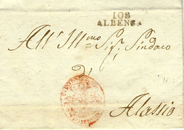 1817- Lettre De 108 / ALBENGA  - 30 Mm  Pour Alassia  -  Utilisation Après L'occupation Française - 1792-1815: Conquered Departments