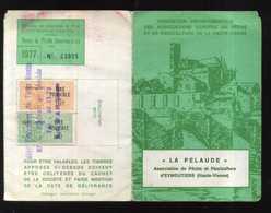 PERMIS DE PECHE 1977 AVEC TIMBRES TAXE PISCICOLE - Collections