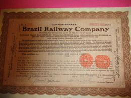 Common Shares/ Brazil Railway Company/ Empire Trust Company/State Of Maine / USA/ 1928                ACT179 - Chemin De Fer & Tramway