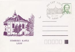 J0859 - Tschechoslowakei (1992) Ganzsachen / Präsident V. Havel: Lany - Schlosskapelle (600 Jahre Dorf) - Enveloppes