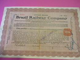 Common Shares  10/ Brazil Railway Company /Empire Trust CompanyUSA/1910  ACT190 - Chemin De Fer & Tramway