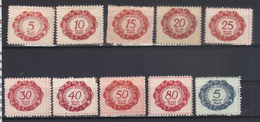 LIECHTENSTEIN  Taxe  N°s 1**,2**,3**,4**,5**,6**,7**,8**,9**,12**     MnH   (1920) - Impuesto