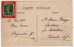 !!! 5 C SEMEUSE SUR PORTE TIMBRE DIEU PROTEGE LA FRANCE, SUR CPA DE MOUCHAMPS - Storia Postale