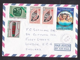 New Caledonia: Airmail Cover To UK, 1977, 5 Stamps, Beach, Sea, Shell, Heritage, Museum, History (traces Of Use) - Lettres & Documents