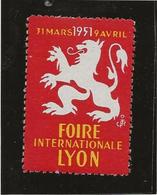 VIGNETTE FOIRE INTERNATIONALE DE LYON - ANNEE 1951 - Tourisme (Vignettes)