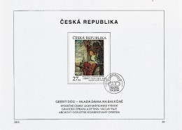 Czech Republic - 2016 - Art - Gerrit Dou - Young Woman On A Balcony - Joint Issue With Liechtenstein - FDS - Covers & Documents