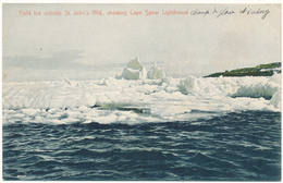 NEWFOUNDLAND, Terre Neuve - Field Ice Showing Cape Spear Lighthouse - Ayre & Sons, St John's - St. John's