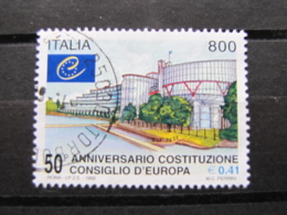 *ITALIA* USATI 1999 - 50° CONSIGLIO EUROPA - SASSONE 2415 - LUSSO/FIOR DI STAMPA - 1991-00: Usados