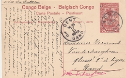 Congo Belge Entier Postal Illustré Pour La Belgique 1913 - Entiers Postaux