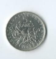 5 Francs Semeuse 1969 Argent - J. 5 Francs