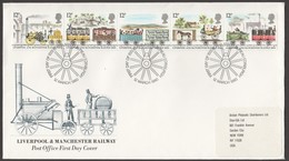 1980  Liverool-Manchester Railroad  Complete Set FDC - 1971-1980 Em. Décimales