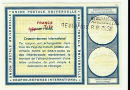 COUPON REPONSE INTERNATIONAL  1.10 Franc Rectifié (0.80 F Origine)  Beauvais - Buoni Risposte