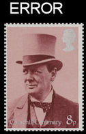 GREAT BRITAIN 1974 Prime Minister Sir Winston Churchill 8p ERROR:very Thick Pp GB - Errors, Freaks & Oddities (EFOs