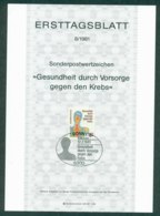 Germany 1981 Cancer Detection Ersttagsblatt FDI Lot32219 - Altri & Non Classificati