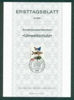 Germany 1981 Preservation Of The Environment Ersttagsblatt FDI Lot32221 - Andere & Zonder Classificatie