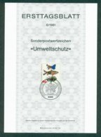 Germany 1981 Preservation Of The Environment Ersttagsblatt FDI Lot32221 - Sonstige & Ohne Zuordnung