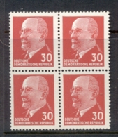 Germany DDR 1961-67 Chairman Walter Ulbricht 30pf Blk4 MUH - Autres & Non Classés