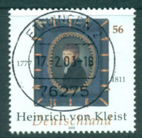 Germany 2002 Heinrich Von Kleist FU Lot63866 - Altri & Non Classificati