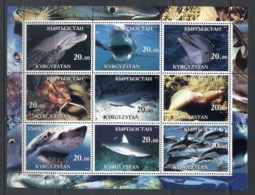 Kyrgystan 2001 Marine Life, Fish, Dolphin, Shark MS MUH - Otros & Sin Clasificación