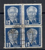 Germany DDR 1950-51 Pres. Wilhelm Pieck 12pf Blk4 FU - Other & Unclassified