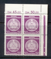 Germany DDR 1954-56 Official 50pf Blk4 MUH - Andere & Zonder Classificatie