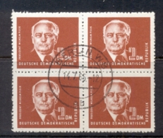 Germany DDR 1952-53 Pres. Wilhelm Pieck 2m Blk4 CTO - Other & Unclassified