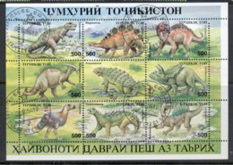 Tajikistan 1994 Prehistoric Animals, Dinosaurs MS CTO - Andere & Zonder Classificatie