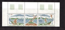 SAINT PIERRE MIQUELON 1989 Patrimoine Triptyque ILE AUX MARINS Haut De Feuille Gomme Intacte  ** LUXE - Brieven En Documenten