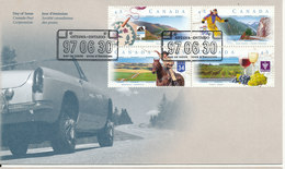 Canada FDC Ottawa - Ontario 30-6-1997 Canadian Panoramic Routes Complete Set Of 4 With Cachet - 1991-2000