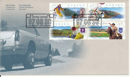 Canada FDC Ottawa - Ontario 30-6-1997 Canadian Panoramic Routes Complete Set Of 4 With Cachet - 1991-2000