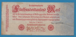 DEUTSCHES REICH 	500.000 Mark	25.07.1923	Serie # 7P.062981  KM# 92 - 500000 Mark