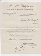 BELGIMMO - BANQUE BELGE - LIEGE - 3 DOCUMENTS - 1926 - Banque & Assurance