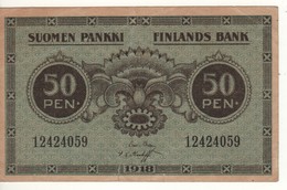 FINLAND   50 Pennia P34  1918 - Finlande