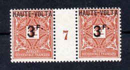 !!! PRIX FIXE : HAUTE VOLTA, PAIRE DE LA TAXE N°10 AVEC MILLESIME 7 NEUVE ** - Postage Due