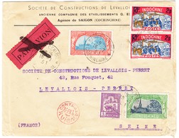 1931 Flugbrief Aus Saigon Nach Levallois; Bedarfserhaltung - Poste Aérienne