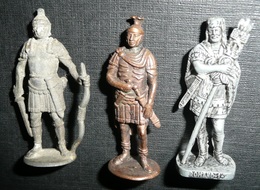 Rare Lot 3 Figurines Métal Kinder Vintage Romain Romano N°1 Roman Romains - Metal Figurines