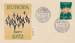 RARE   Enveloppe  FDC   1er  Jour   ANDORRE  ESPAGNOL      EUROPA     1972 - 1972