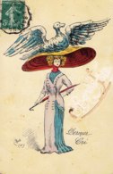 Cpa Art Nouveau Avec Chapeau Illustrateur Ravot Dernier Cri - Fashion