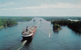 St Lawrence Seaway Channel Seen From 1000 Islands Bridge , Ship 1989 - Thousand Islands