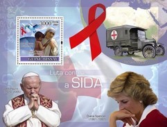 GUINE BISSAU 2007 SHEET FIGHT AIDS SIDA RED CROSS POPE JOHN PAUL PRINCESS DIANA MOTHER TERESA Gb7308b - Guinea-Bissau
