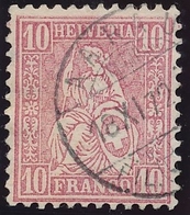 38 / 30 Sitzende Helvetia 10 Rappen  Sauber Gestempelt - AARAU - Used Stamps