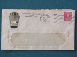 Canada 1936 Cover Edmonton To Coalspur - Bread Logo - King George V - Covers & Documents