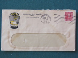 Canada 1936 Cover Edmonton To Coalspur - Bread Logo - King George V - Cartas & Documentos