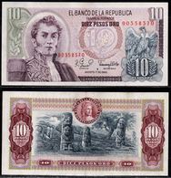 COLOMBIA - 1980 - DIEZ PESOS ORO ( $ 10 ) - UNCIRCULATED. CONDITION 9/10 - Kolumbien